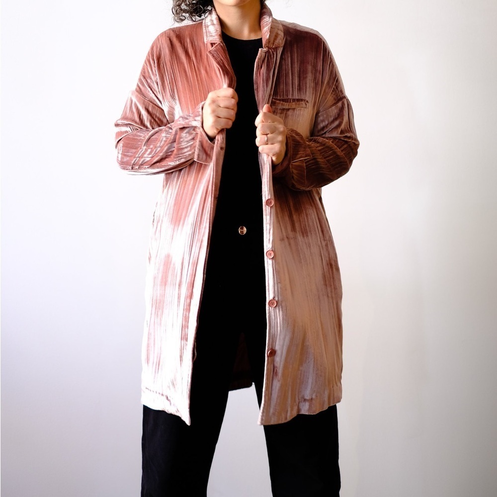 J Brand Jacket Regan Pink‎ Velvet Duster Sz Xs